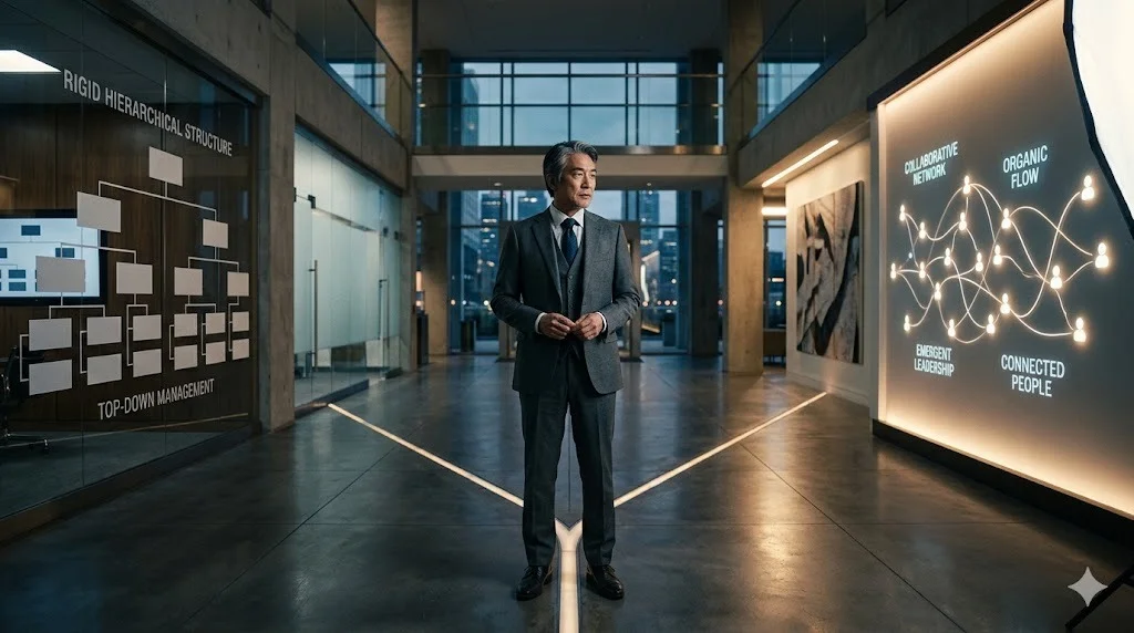 兩條路擺在面前:一邊是層級分明的組織圖,一邊是自組織的生命網絡。你站在哪一邊?