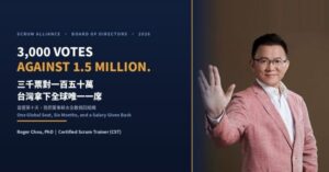 3,000 votes against 1.5 million: Taiwan wins the only member-elected seat on the Scrum Alliance board